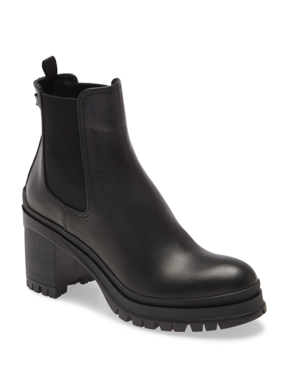 Prada Lug Sole Chelsea Boot Black
